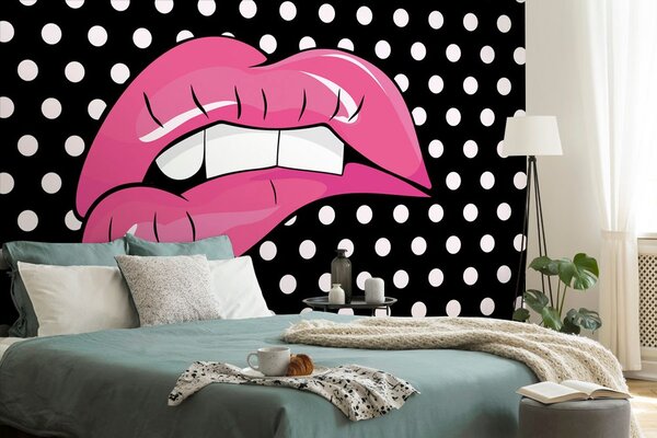 Carta da parati – Labbra rosa pop art