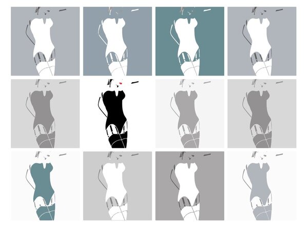 Carta da parati – Fascino pop art della donna in grigio