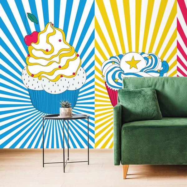 Carta da parati – Cupcakes pop art