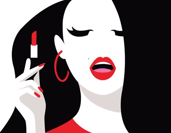 Carta da parati – Donna con rossetto