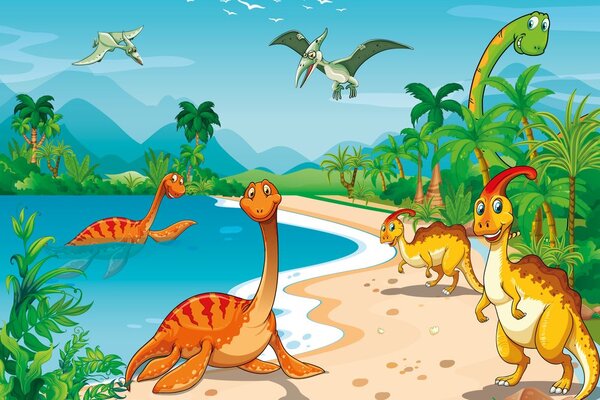 Carta da parati – Nella terra dei dinosauri