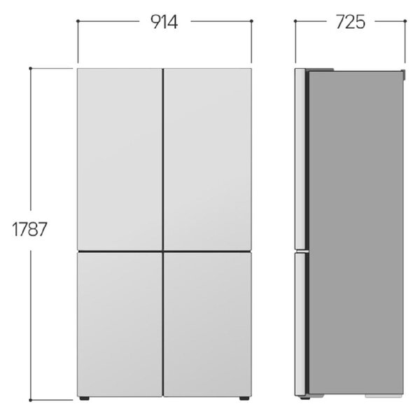 Lg Frigorifero Americano Side by Side Capacit 666 Litri Classe energetica E Raffreddamento No Frost InstaView colore Argento - GMV960MBDE