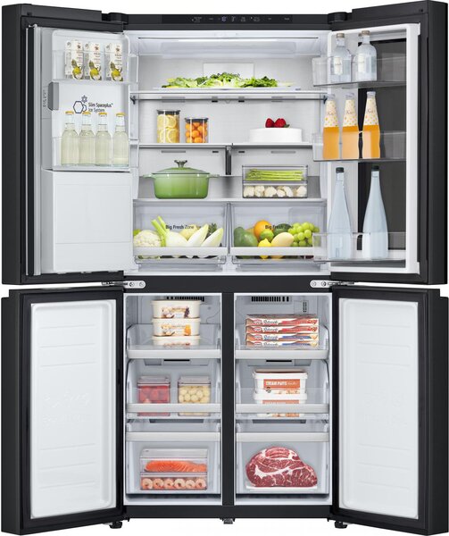 Lg Frigorifero Americano Side by Side Multidoor Slim 508 Litri Classe E No Frost colore Essence Matte Black con InstaView - GMG860EPBE