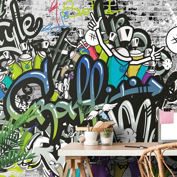 Carta da parati – Muro graffiti stiloso