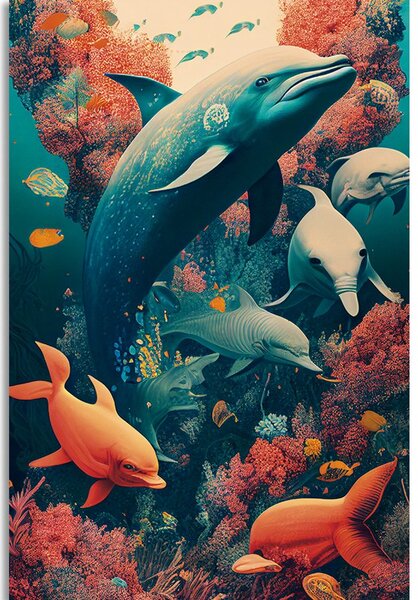 Stampa su tela – Delfini surrealisti