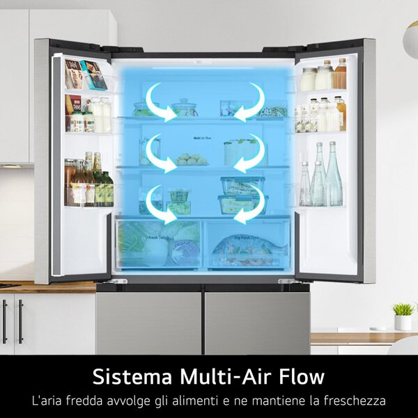 Lg Frigorifero Americano Side by Side No Frost Capacit 474 Litri Classe energetica E colore Silver - GMM41MSBEM