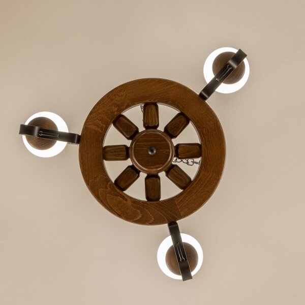 Brilagi - Lampadario a sospensione con catena ROATA 3xE14/40W/230V faggio/noce