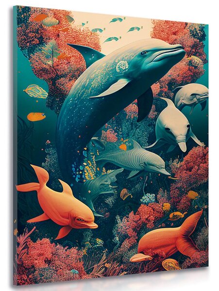 Stampa su tela – Delfini surrealisti