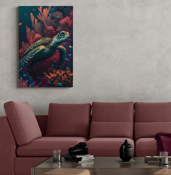 Quadro su tela – Tartaruga surrealista