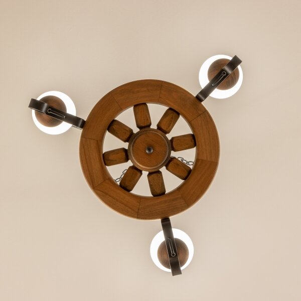 Brilagi - Lampadario a sospensione con catena ROATA 3xE14/40W/230V faggio