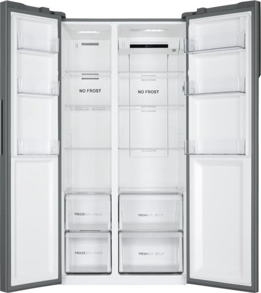 Haier Frigorifero Americano Side by Side No Frost Inverter 528 litri Classe E Colore Gentle Silver - HSR3918ENPG Serie 3