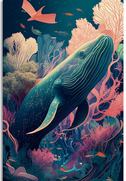 Quadro su tela – Balena surrealista