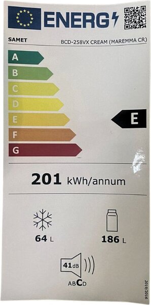 Samet Frigorifero Combinato 255 Litri Classe E colore Crema - MaremmaCR