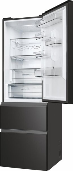 Haier Frigorifero Combinato 3 Porte Capacit 360 Litri Classe energetica D Raffreddamento No Frost colore Nero - HTW5618DNPT 3D 60 Serie 5