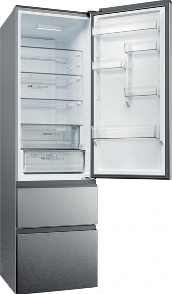 Haier Frigorifero Combinato 3 Porte Capacit 414 Litri Classe energetica C Raffreddamento No Frost colore Argento - HTR3620CNMG 3D 60 Series 3