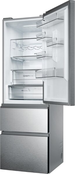 Haier Frigorifero Combinato 3 Porte Capacit 360 Litri Classe energetica D Raffreddamento No Frost colore Argento - HTW5618DNMG 3D 60 Serie 5