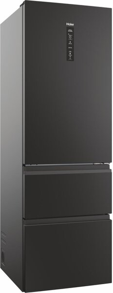 Haier Frigorifero Combinato 3 Porte Capacit 360 Litri Classe energetica D Raffreddamento No Frost colore Nero - HTW5618DNPT 3D 60 Serie 5