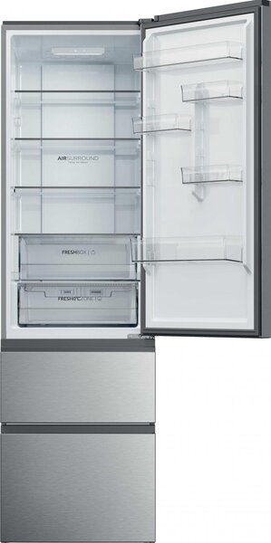 Haier Frigorifero Combinato 3 Porte Capacit 414 Litri Classe energetica C Raffreddamento No Frost colore Argento - HTR3620CNMG 3D 60 Series 3