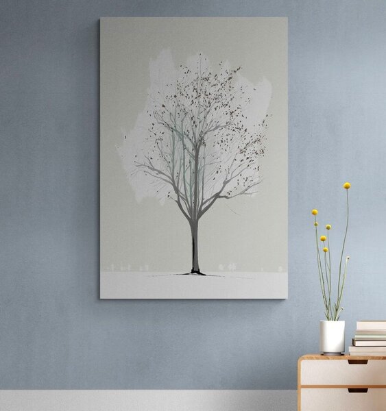 Quadro su tela – Albero minimalista in inverno