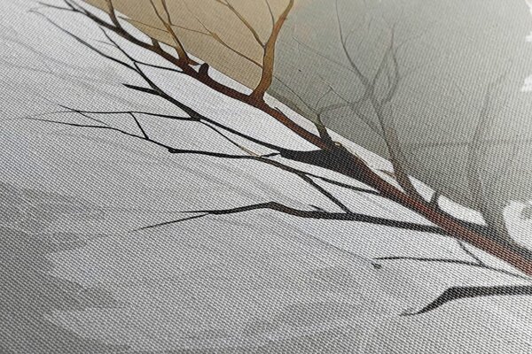 Quadro su tela – Albero minimalista a tre colori