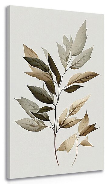 Quadro su tela – Foglie di lusso con un tocco di minimalismo