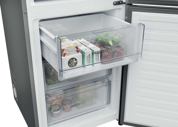 Haier Frigorifero Combinato 355 Litri Classe A Total No Frost colore Dark Inox - HDPR1618ANPD