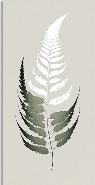 Stampa su tela – Fogliolina di felce con un tocco di minimalismo