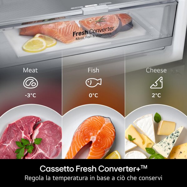 Lg Frigorifero Combinato Capacit 375 Litri Classe energetica C Raffreddamento No Frost colore Argento - GBBS726CMB.AMBQEUZ
