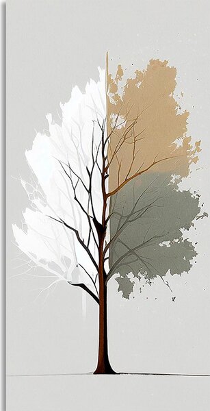 Quadro su tela – Albero minimalista a tre colori