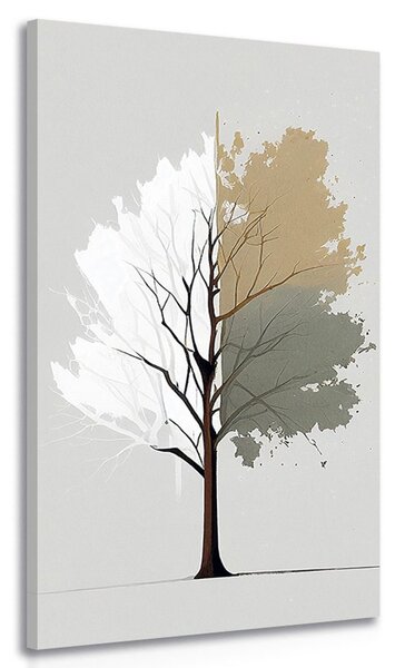 Quadro su tela – Albero minimalista a tre colori