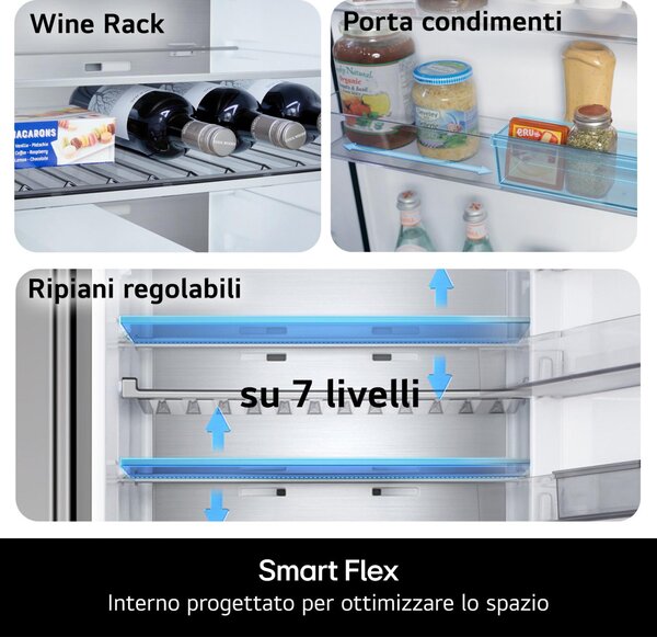 Lg Frigorifero Combinato 465 Litri Classe C Total No Frost colore Prime Silver - GBBW322CPY