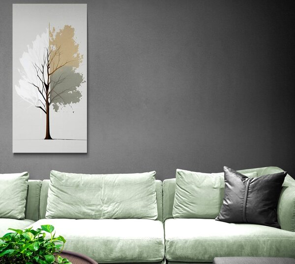 Quadro su tela – Albero minimalista a tre colori