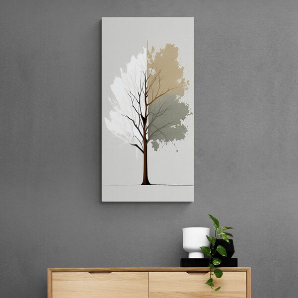 Quadro su tela – Albero minimalista a tre colori