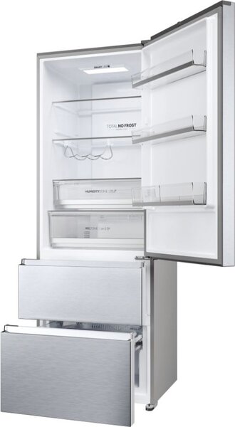 Haier Frigorifero Combinato 483 Litri Classe D Total No Frost colore Premium Inox 3D 60 Serie 5 - HTR5720ENMG