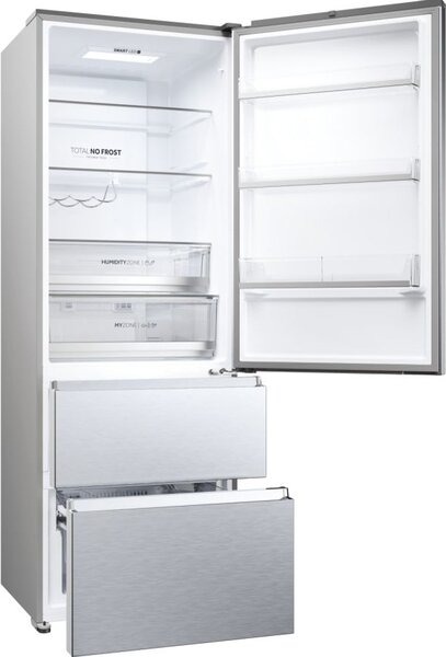 Haier Frigorifero Combinato 483 Litri Classe D Total No Frost colore Premium Inox 3D 60 Serie 5 - HTR5720ENMG