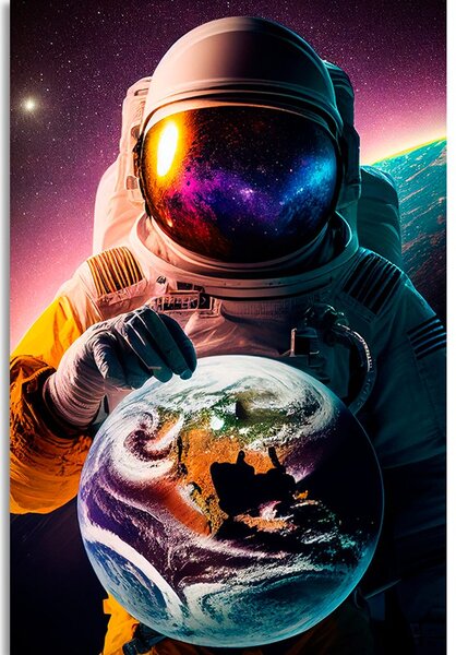 Stampa su tela – Cosmonauta in atmosfera sconosciuta