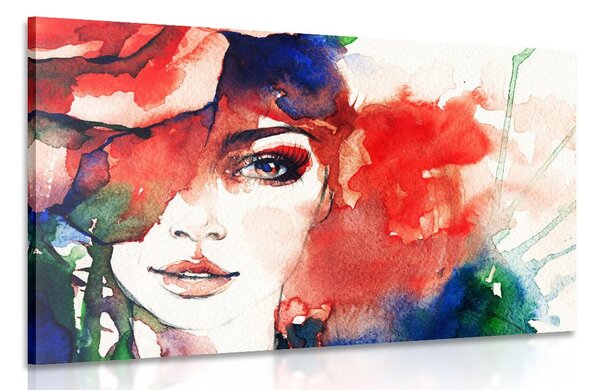 Stampa su tela – Ritratto astratto di donna
