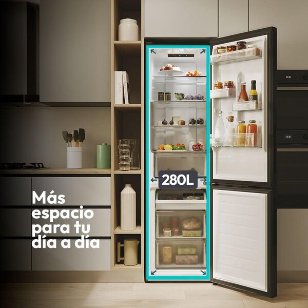Candy Frigorifero Combinato Capacit 279 Litri Classe energetica E Raffreddamento No Frost colore Nero - CNCQ2T518EB City Fresco 300