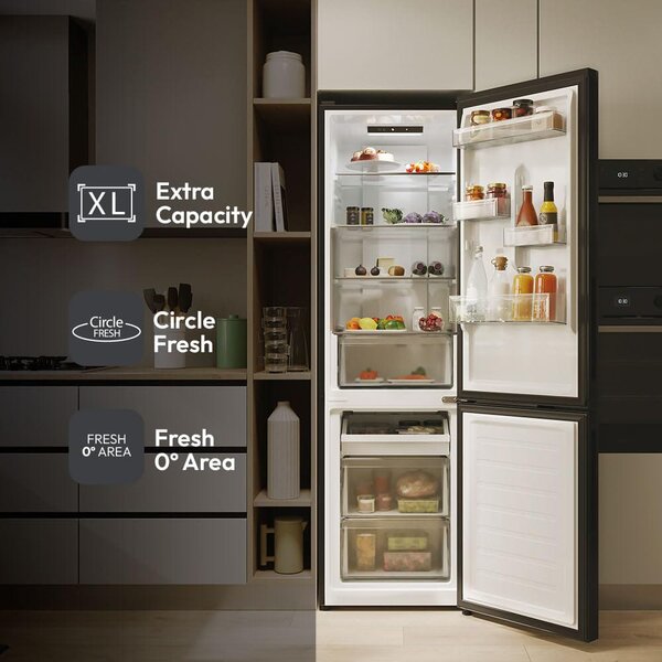 Candy Frigorifero Combinato Capacit 279 Litri Classe energetica E Raffreddamento No Frost colore Nero - CNCQ2T518EB City Fresco 300