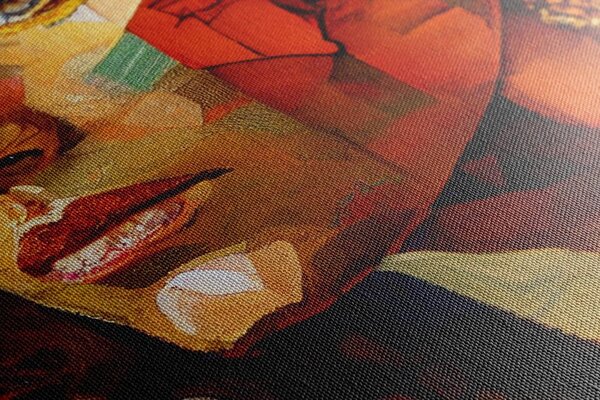 Quadro su tela – Profilo di donna in design patchwork