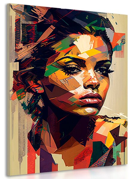 Stampa su tela – Fascino della donna in design patchwork