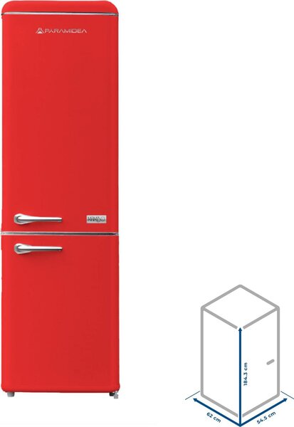 PYRAMIDEA Frigorifero Combinato Capacit 300 Litri Classe energetica E Raffreddamento Statico colore Rosso - MAMBO309R Mambo