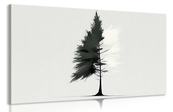 Stampa su tela – Albero sempreverde minimalista