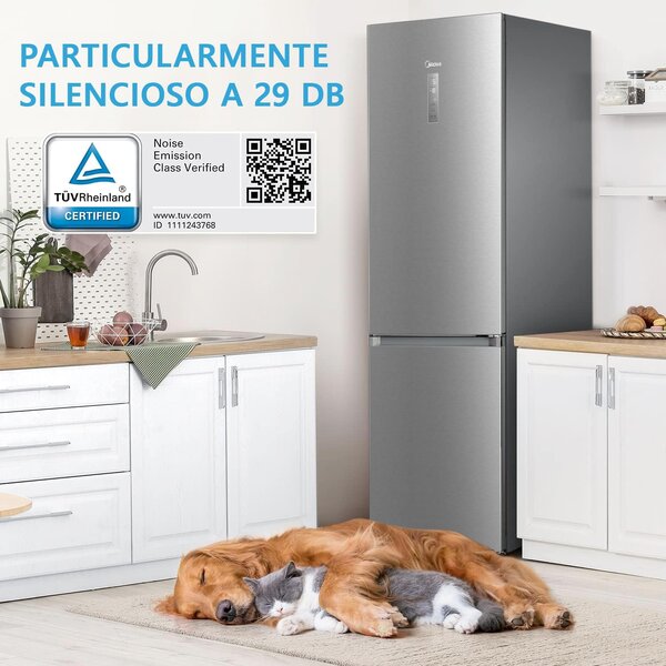 MIDEA Frigorifero Combinato Capacit 310 Litri Classe energetica E Raffreddamento No Frost colore Inox - MDRB424FGE02OE