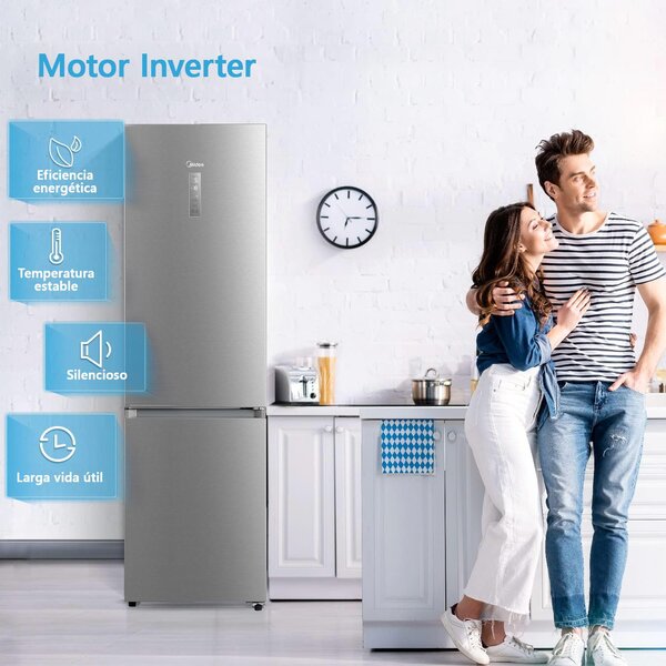 MIDEA Frigorifero Combinato Capacit 310 Litri Classe energetica E Raffreddamento No Frost colore Inox - MDRB424FGE02OE