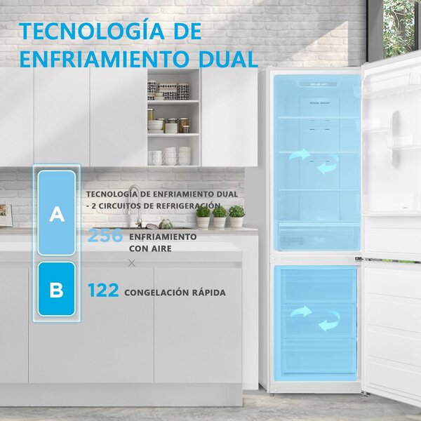 MIDEA Frigorifero Combinato Capacit 310 Litri Classe energetica E Raffreddamento No Frost colore Bianco - MDRB424FGE01OE