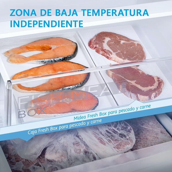 MIDEA Frigorifero Combinato Capacit 310 Litri Classe energetica E Raffreddamento No Frost colore Inox - MDRB424FGE02OE