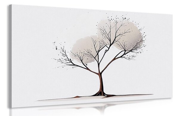 Quadro su tela – Albero minimalista senza foglie