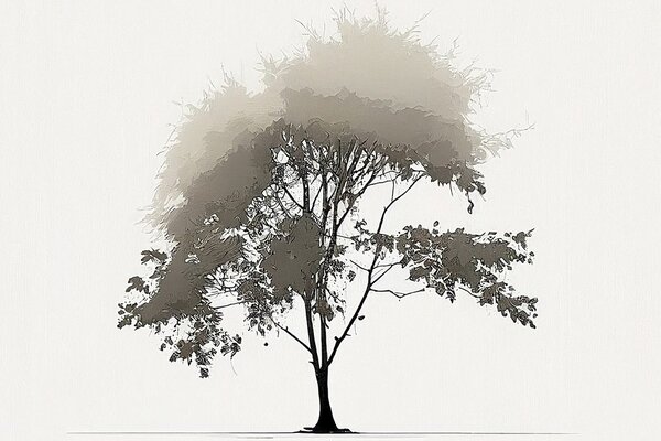 Stampa su tela – Albero deciduo minimalista