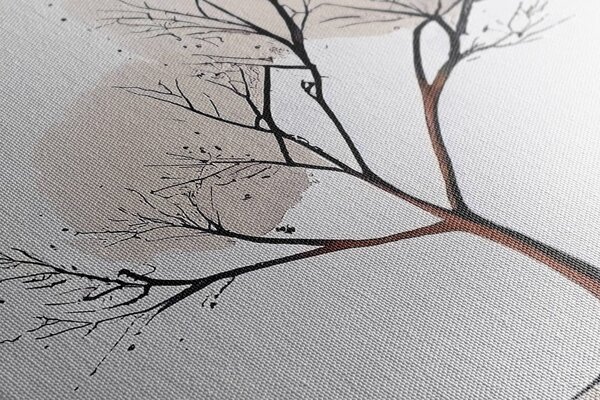 Quadro su tela – Albero minimalista senza foglie